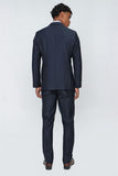 Basic Navy Gabardine Notch Lapel Lined 6 Drop Comfort Fit Suit 1001225010