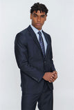 Basic Navy Gabardine Notch Lapel Lined 6 Drop Comfort Fit Suit 1001225010