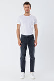 Dark Gray Gabardine Cotton 5 Pocket Slim Fit Casual Denim Pants 1023235150