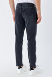 Dark Gray Gabardine Cotton 5 Pocket Slim Fit Casual Denim Pants 1023235150