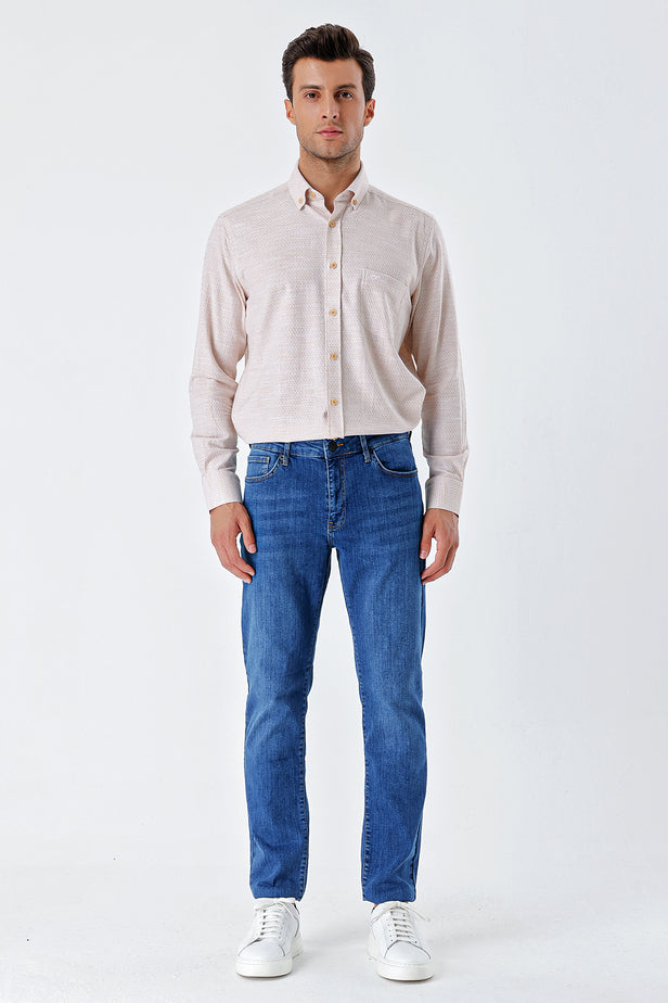 Gabardine Cotton 5 Pocket Slim Fit Casual Denim Pants 1023235151