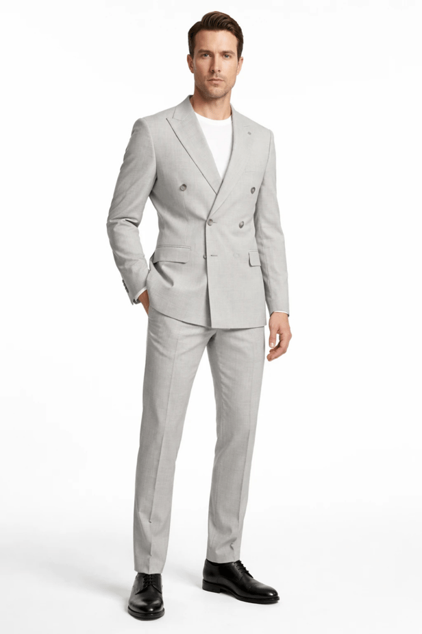 IMZA Men's Double-Breasted Slim Fit Classic Suit – 1001260900