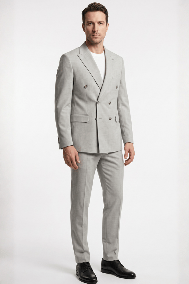 IMZA Men's Double-Breasted Slim Fit Classic Suit – 1001260900