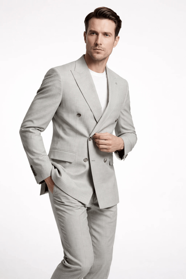 IMZA Men's Double-Breasted Slim Fit Classic Suit – 1001260900