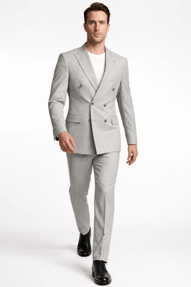 IMZA Men's Double-Breasted Slim Fit Classic Suit – 1001260900