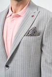 Textured Peak Lapel Stretch 6 Drop Slim Fit Classic Blazer 1002240111
