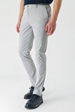 Gray Self-Patterned Crinkled Side Pocket Casual Slim Fit Jogger Trousers 1003240206