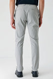 Gray Self-Patterned Crinkled Side Pocket Casual Slim Fit Jogger Trousers 1003240206