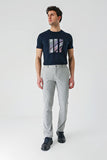 Gray Self-Patterned Crinkled Side Pocket Casual Slim Fit Jogger Trousers 1003240206