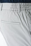 Gray Self-Patterned Crinkled Side Pocket Casual Slim Fit Jogger Trousers 1003240206