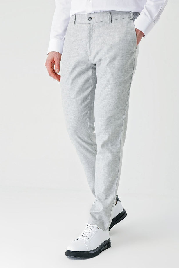 Linen Blend Elasticated Side Pocket Casual Comfort Fit Jogger Trousers 1003240159