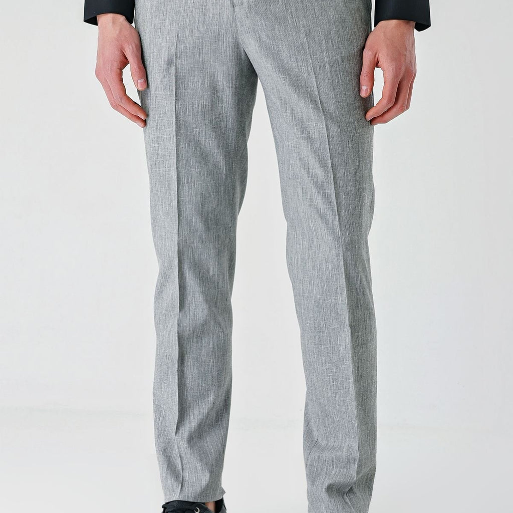 Elasticated Waist Linen Blend Slim Fit Jogger Pants with Side Pockets (Model 1003240103)