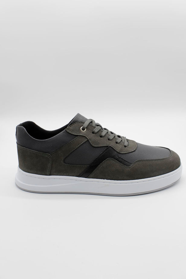 Black 100% Leather Trimmed Lace-Up Casual Shoes 1033240170