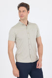 Italian Button Collar Short Sleeve Slim Fit Performance Shirt (Model 1004250255)