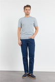 Short Sleeve Plain Crew Neck Pocketless Slim Fit T-Shirt 1011250179