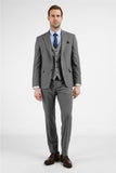 Mono Collar Crash Pattern Slim Fit Suit with Vest – 6 Drop (Model 1001255175)