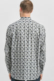 Green Long Sleeve Self Patterned Comfort Fit Shirt 1004240251