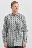 Green Long Sleeve Self Patterned Comfort Fit Shirt 1004240251