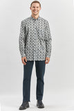 Green Long Sleeve Self Patterned Comfort Fit Shirt 1004240251