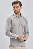 Long Sleeve Hard Collar Pocketless Slim Fit Shirt 1004240230