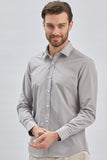 Long Sleeve Hard Collar Pocketless Slim Fit Shirt 1004240230