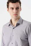 Long Sleeve Checked Hard Collar Pocket Comfort Fit Shirt 1004235157
