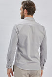 Long Sleeve Hard Collar Pocketless Slim Fit Stretch Shirt 1004240234