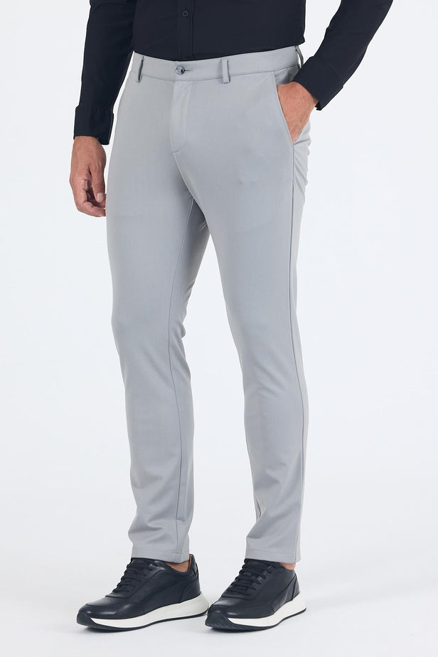Side Pocket Casual Slim Fit Trousers 1003250163