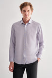 Half-Italian Collar Long Sleeve Slim Fit Cotton Shirt 1004255180