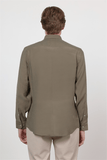 Long Sleeve Button Collar Pocketless Slim Fit Modal Shirt 1004260162