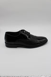 Black Genuine Leather Patent Lace-Up Tuxedo Shoes 1033230144