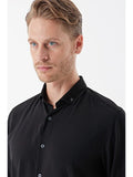 DMT Collar Long Sleeve Pocketless Slim Fit Classic Stretch Shirt 1004230233