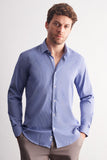 Hard Collar Striped Long Sleeve Slim Fit Flexible Shirt (Model 1004255176)