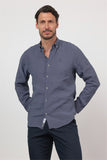 Long Sleeve Button Collar Pocketless Slim Fit Modal Shirt 1004260162