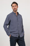 Long Sleeve Button Collar Pocketless Slim Fit Modal Shirt 1004260162
