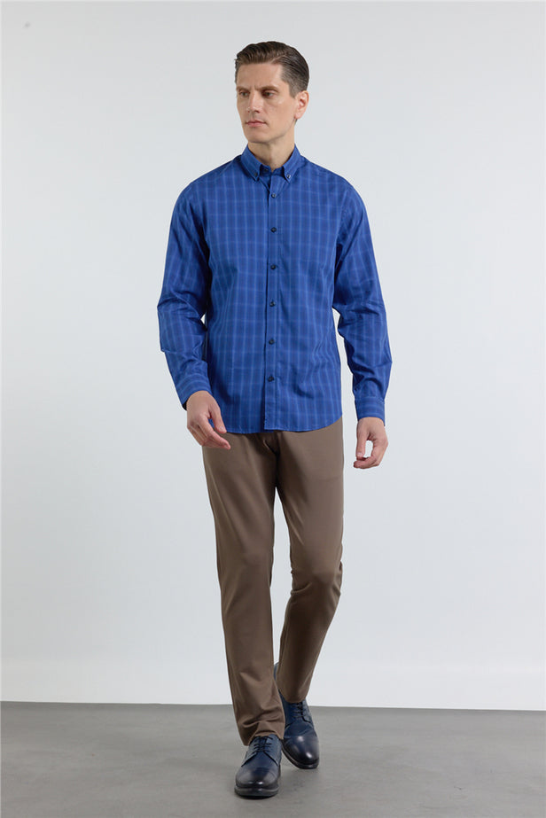 IMZA Men's Checked Premium Slim Fit 100% Cotton Shirt – 1004255187
