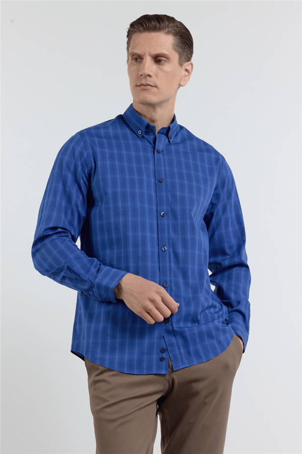 IMZA Men's Checked Premium Slim Fit 100% Cotton Shirt – 1004255187