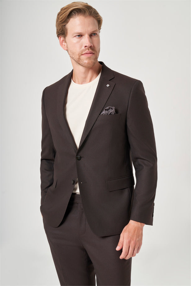 IMZA Men's Striped Slim Fit Classic Suit – 1001260901