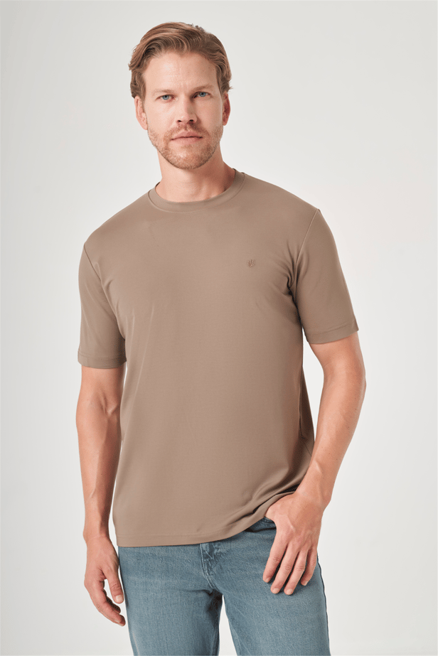 IMZA Men's Crew Neck Knitted Standard Fit Stretch T-Shirt – 1011260267