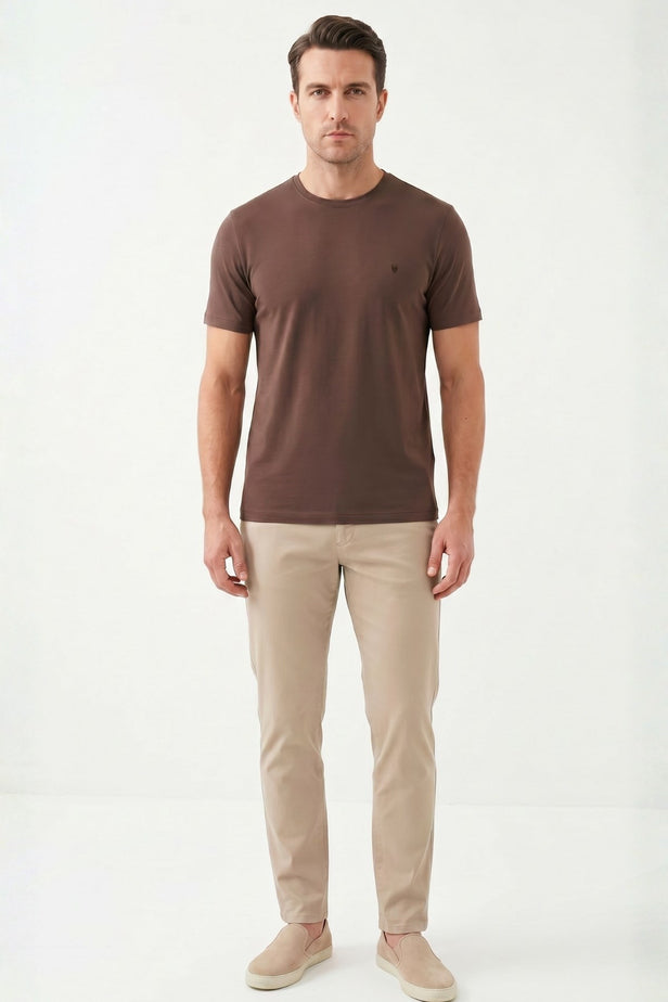 IMZA Men's Crew Neck Knitted Standard Fit Stretch T-Shirt – 1011260267