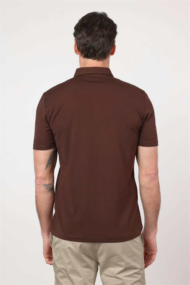 Short Sleeve Italian Collar Pocketless Standard Fit T-Shirt 1011260150