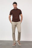 Short Sleeve Italian Collar Pocketless Standard Fit T-Shirt 1011260150