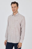 Convertible Sleeve Striped Pocketless Comfort Fit Cotton Shirt 1004250128