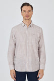 Convertible Sleeve Striped Pocketless Comfort Fit Cotton Shirt 1004250128