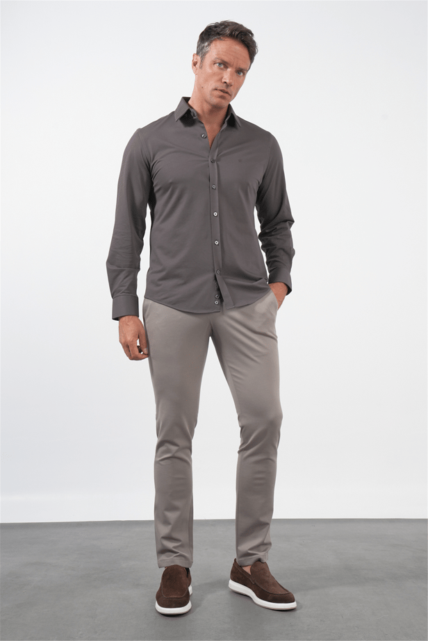 IMZA Men's Tulum Collar Knitted Slim Fit Classic Shirt – 1004260208