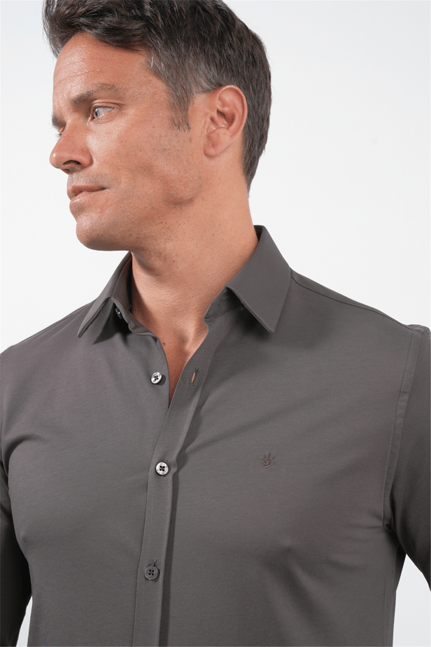 IMZA Men's Tulum Collar Knitted Slim Fit Classic Shirt – 1004260208