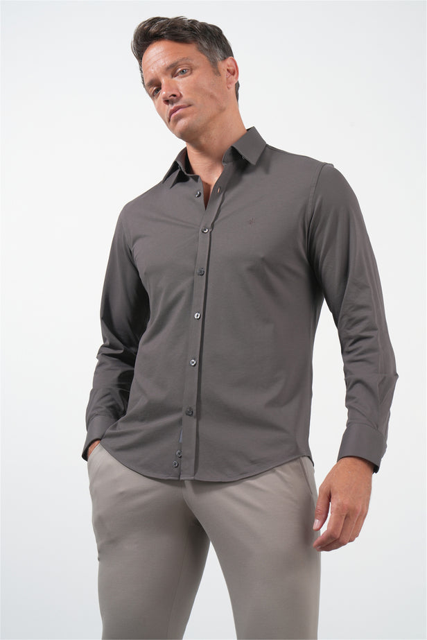 IMZA Men's Tulum Collar Knitted Slim Fit Classic Shirt – 1004260208