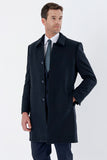 Felt Barber Collar Quilted-Lined Comfort Fit Classic Overcoat 1005235152