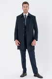 Felt Barber Collar Quilted-Lined Comfort Fit Classic Overcoat 1005235152