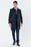 Felt Barber Collar Quilted-Lined Comfort Fit Classic Overcoat 1005235152